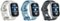 Best Buy essentials™ - Silicone Band for Apple Watch 38mm, 40mm, 41mm, and 42mm (3-Pack) - Starlight, Blue/Gray and Gray-Angle_Standard