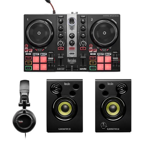 Photos - Mixing Desk Hercules  DJ Learning Kit MK II DJ Mixer - Black AMS-DJ-LEARNING-KIT-MK2 