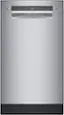Front. Bosch - 300 Series 18" Front Control Smart Built-In Dishwasher with 3rd Rack and 46 dBA - Stainless Steel.