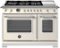 Bertazzoni - 48" Heritage Series range - Gas Oven - 6 brass burners + griddle - Ivory-Front_Standard