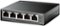 TP-Link - 5-Port Gigabit (10/100/1000Mbps) Desktop Unmanaged PoE Switch - Black-Angle_Standard