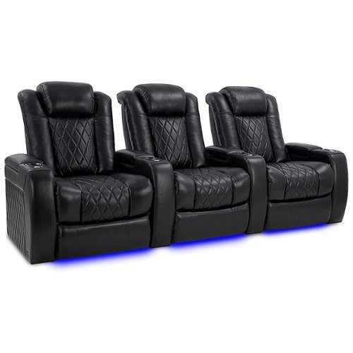 Valencia Theater Seating - Valencia Tuscany XL Row of 3 premium top grain Nappa leather 11000 Home Theater Seating - Midnight Black