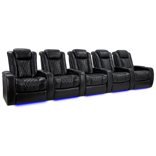 Valencia Theater Seating - Valencia Tuscany XL Row of 5 premium top grain Nappa leather 11000 Home Theater Seating - Midnight Black