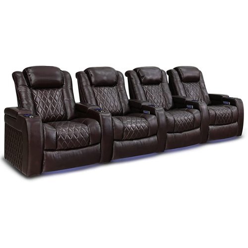 Valencia Theater Seating - Valencia Tuscany XL Row of 4 premium top grain Nappa leather 11000 Home Theater Seating - Dark Chocolate-Angle_Standard 
