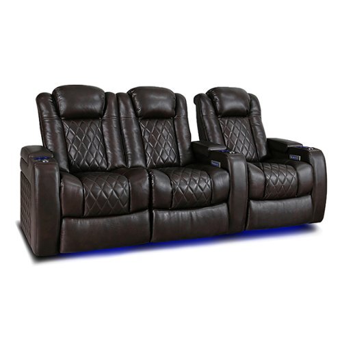 

Valencia Theater Seating - Valencia Tuscany Row of 3 Loveseat Left Premium Top Grain 11000 Nappa Leather Home Theater Seating - Dark Chocolate