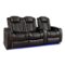 Valencia Theater Seating - Valencia Tuscany Row of 3 Loveseat Left Premium Top Grain 11000 Nappa Leather Home Theater Seating - Dark Chocolate-Angle_Standard