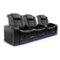 Valencia Theater Seating - Valencia Tuscany Row of 3 Loveseat Left Premium Top Grain 11000 Nappa Leather Home Theater Seating - Midnight Black-Angle_Standard