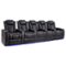 Valencia Theater Seating - Valencia Tuscany Slim Row of 5 Premium Top Grain 11000 Nappa Leather Home Theater Seating - Midnight Black-Angle_Standard