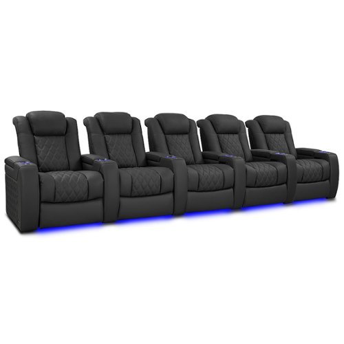 Valencia Theater Seating - Valencia Tuscany XL Luxury Edition Row of 5 Power Headrest Semi-Aniline Italian Nappa Leather 20000 Home Theater Seating - Graphite-Angle_Standard 