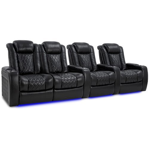 Valencia Theater Seating - Valencia Tuscany XL Row of 4 Loveseat Left premium top grain Nappa leather 11000 Home Theater Seating - Midnight Black