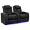 Valencia Theater Seating - Valencia Tuscany Luxury Edition Row of 2 Semi-Aniline Italian 20000 Nappa Leather Home Theater Seating - Onyx-Angle_Standard