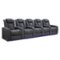 Valencia Theater Seating - Valencia Tuscany Row of 5 Premium Top Grain 11000 Nappa Leather Home Theater Seating - Charcoal Grey-Angle_Standard