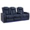 Valencia Theater Seating - Valencia Tuscany Row of 3 Loveseat Left Premium Top Grain 11000 Nappa Leather Home Theater Seating - Navy Blue-Angle_Standard