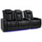 Valencia Theater Seating - Valencia Tuscany XL Row of 3 Loveseat Left premium top grain Nappa leather 11000 Home Theater Seating - Midnight Black-Angle_Standard