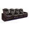 Valencia Theater Seating - Valencia Tuscany Row of 4 Premium Top Grain 11000 Nappa Leather Home Theater Seating - Dark Chocolate-Angle_Standard