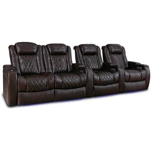 Valencia Theater Seating - Valencia Tuscany XL Row of 4 Loveseat Left premium top grain Nappa leather 11000 Home Theater Seating - Dark Chocolate-Angle_Standard 