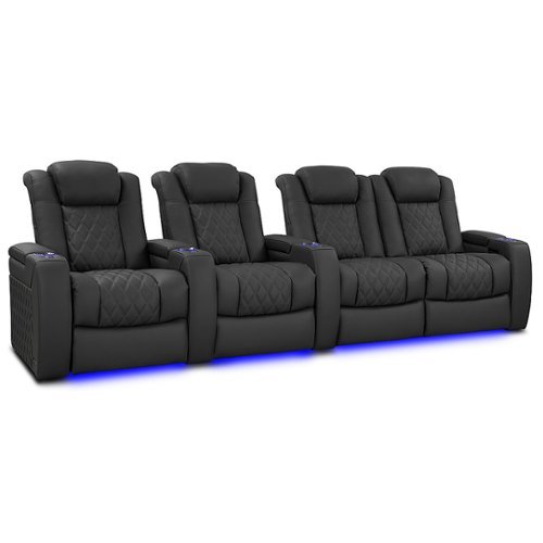 Valencia Theater Seating - Valencia Tuscany XL Luxury Edition Row of 4 Loveseat Right Semi-Aniline Italian Nappa Leather 20000 Home Theater Seating - Graphite-Angle_Standard 
