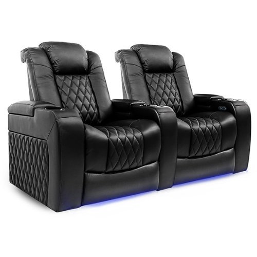 

Valencia Theater Seating - Valencia Tuscany Row of 2 Premium Top Grain 11000 Nappa Leather Home Theater Seating - Midnight Black
