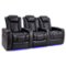 Valencia Theater Seating - Valencia Tuscany Slim Row of 3 Premium Top Grain 11000 Nappa Leather Home Theater Seating - Midnight Black-Angle_Standard