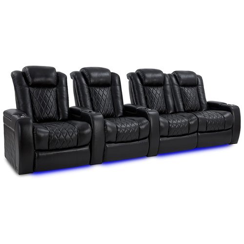 Valencia Theater Seating - Valencia Tuscany XL Row of 4 Loveseat Right premium top grain Nappa leather 11000 Home Theater Seating - Midnight Black