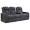 Valencia Theater Seating - Valencia Tuscany Row of 3 Loveseat Left Premium Top Grain 11000 Nappa Leather Home Theater Seating - Charcoal Grey-Angle_Standard