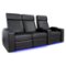 Valencia Theater Seating - Valencia Zurich Row of 3 Loveseat Left Premium Top Grain Nappa Leather 11000 Home Theater Seating - Black-Angle_Standard