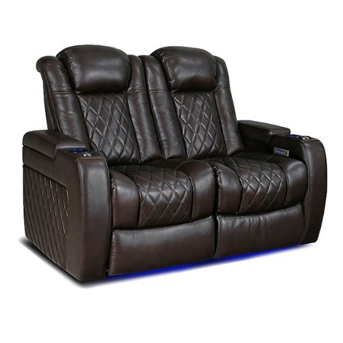 Valencia Theater Seating - Valencia Tuscany Row of 2 Loveseat Premium Top Grain 11000 Nappa Leather Home Theater Seating - Dark Chocolate