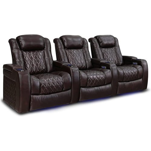 Valencia Theater Seating - Valencia Tuscany XL Row of 3 premium top grain Nappa leather 11000 Home Theater Seating - Dark Chocolate