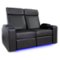 Valencia Theater Seating - Valencia Zurich Row of 2 Loveseat Premium Top Grain Nappa Leather 11000 Home Theater Seating - Black-Angle_Standard