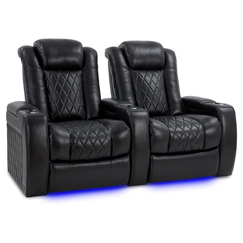 Valencia Theater Seating - Valencia Tuscany XL Row of 2 premium top grain Nappa leather 11000 Home Theater Seating - Midnight Black