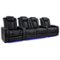 Valencia Theater Seating - Valencia Tuscany XL Row of 4 Loveseat Center premium top grain Nappa leather 11000 Home Theater Seating - Midnight Black-Angle_Standard