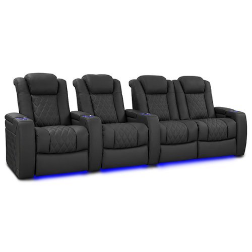 Valencia Theater Seating - Valencia Tuscany Luxury Row of 4 Loveseat Right Semi-Aniline Italian 20000 Nappa Leather Home Theater Seating - Graphite