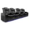 Valencia Theater Seating - Valencia Tuscany Row of 4 Loveseat Left Premium Top Grain 11000 Nappa Leather Home Theater Seating - Midnight Black-Angle_Standard