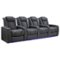 Valencia Theater Seating - Valencia Tuscany Row of 4 Premium Top Grain 11000 Nappa Leather Home Theater Seating - Charcoal Grey-Angle_Standard