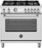 Bertazzoni - 36" Master Series range - Gas oven - 5 aluminum burners - Stainless Steel-Front_Standard