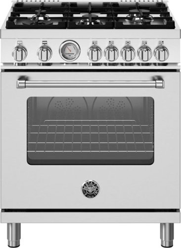 Bertazzoni - 30" Master Series range - Gas oven - 5 aluminum burners - LP version - Stainless Steel-Front_Standard 