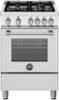 Bertazzoni - 24" Master Series range - Gas oven - 4 aluminum burners - Stainless Steel-Front_Standard