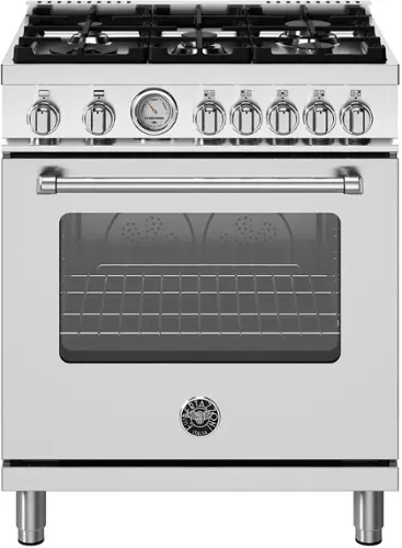 Front. Bertazzoni - 30" Master Series range - Gas oven - 5 aluminum burners - Stainless Steel.