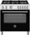 Bertazzoni - 36" Master Series range - Gas oven - 5 aluminum burners - Black-Front_Standard