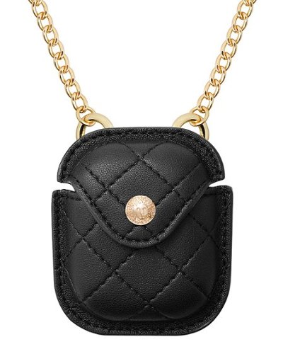 

Anne Klein - Quilted Crossbody Case for Apple AirPods - Black/Gold