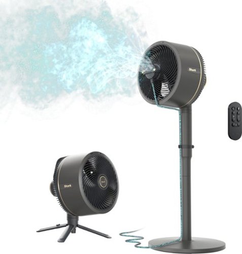  Shark - FlexBreeze Outdoor &amp; Indoor Fan with InstaCool Misting Attachment, Cordless &amp; Corded, Pedestal to Tabletop - Black