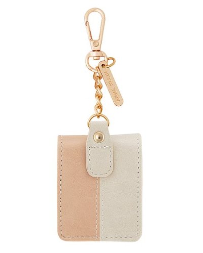 Anne Klein Faux Leather Case for Apple AirPods, Apple Airpods Keychain Case, Compatible with Airpods - Blush/Cream WORLDWIDE DELIVERY