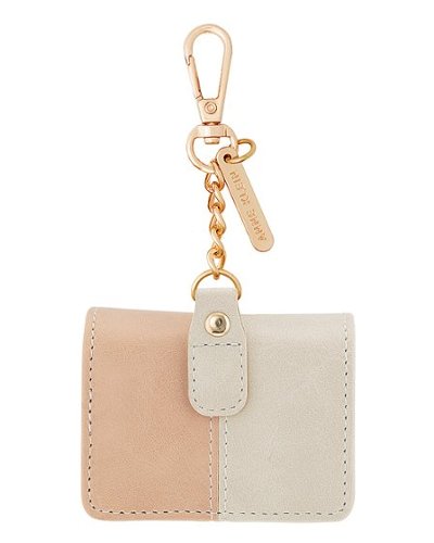 Anne Klein Faux Leather Case for Apple AirPods, Apple Airpods Keychain Case, Compatible with Airpods Pro - Blush/Cream WORLDWIDE DELIVERY