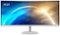 MSI - Pro MP341CQW 34" Curved UWQHD 100Hz 1ms FreeSync Monitor ,Built-in Speakers (DisplayPort, HDMI, ) - Matte White-Front_Standard