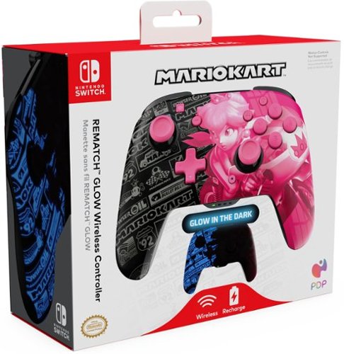PDP REMATCH GLOW Wireless Controller For Nintendo Switch, Nintendo Switch - OLED Model - Grand Prix Peach BUY IN QATAR