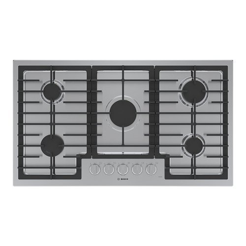 

Bosch - 500 Series 36" Built-In Gas Cooktop with 5 burners - Stainless Steel