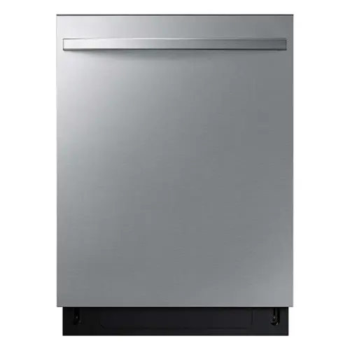 Front. Samsung - Open Box AutoRelease Built-in Dishwasher Fingerprint Resistant with 3rd Rack, 51dBA - Stainless Steel.