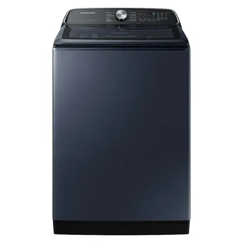 Front. Samsung - Open Box 5.4 Cu. Ft. High-Efficiency Smart Top Load Washer with Pet Care Solution - Brushed Navy.