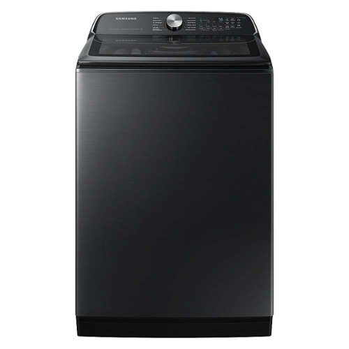 Samsung - Open Box 5.5 Cu. Ft. High-Efficiency Smart Top Load Washer with Super Speed Wash - Brushed Black