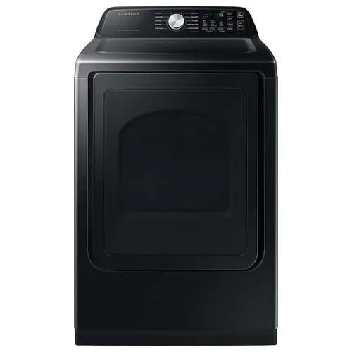 Front. Samsung - Open Box 7.4 Cu. Ft. Smart Electric Dryer with Sensor Dry - Black.